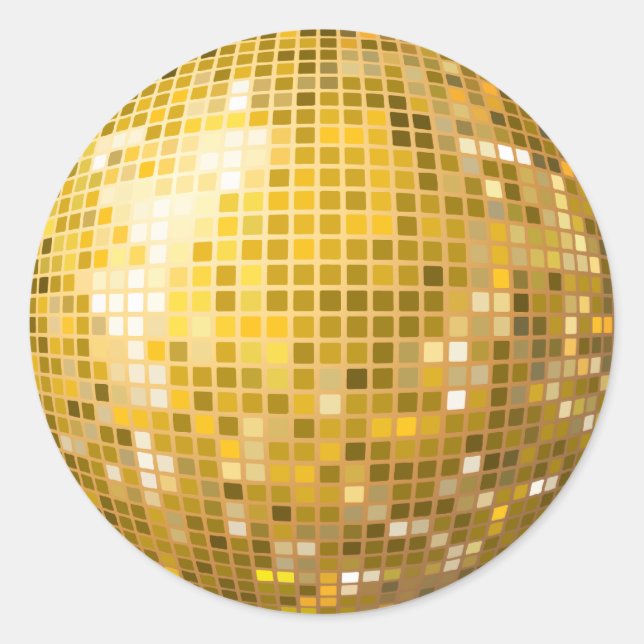 Disco Ball Gold Sticker (Vorderseite)