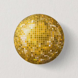 Disco-Ball-Goldknopf Button