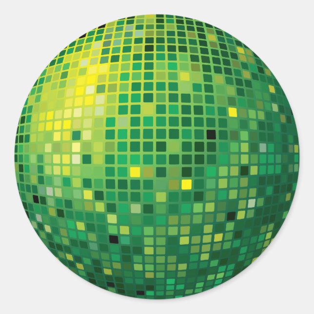 Disco Ball Green Sticker (Vorderseite)