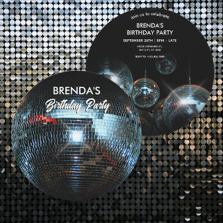Disco Ball Liga Party Einladung