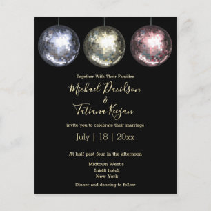 Disco Ball Lights Glitzer Einladung zur Hochzeit