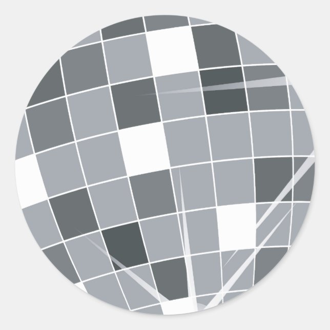 Disco Ball, Mirror Ball, Club, Nachtclub, Party Runder Aufkleber (Vorderseite)