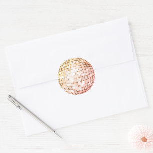 Disco Ball Orange Runder Aufkleber