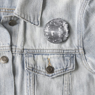 Disco Ball Party Bachelorette Button