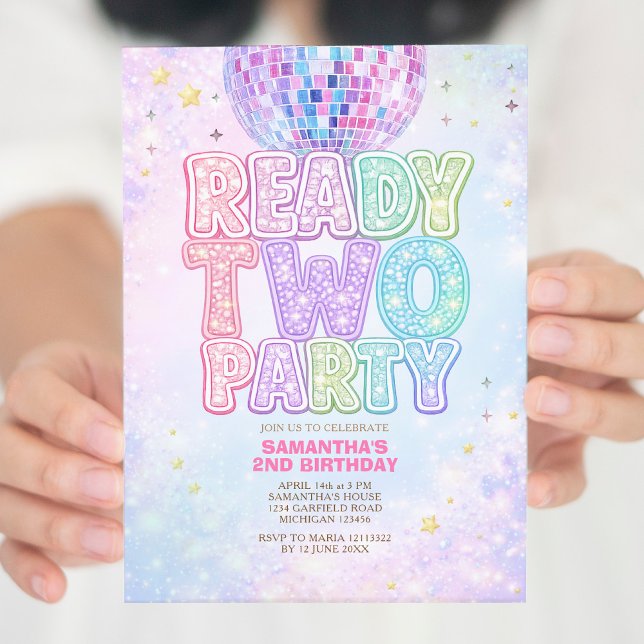 Disco Ball Pastel Rainbow Toddler Birthday Party  Einladung (Von Creator hochgeladen)