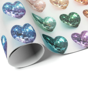 Disco Ball Pride Hearts - Geschenkartikel Geschenkpapier