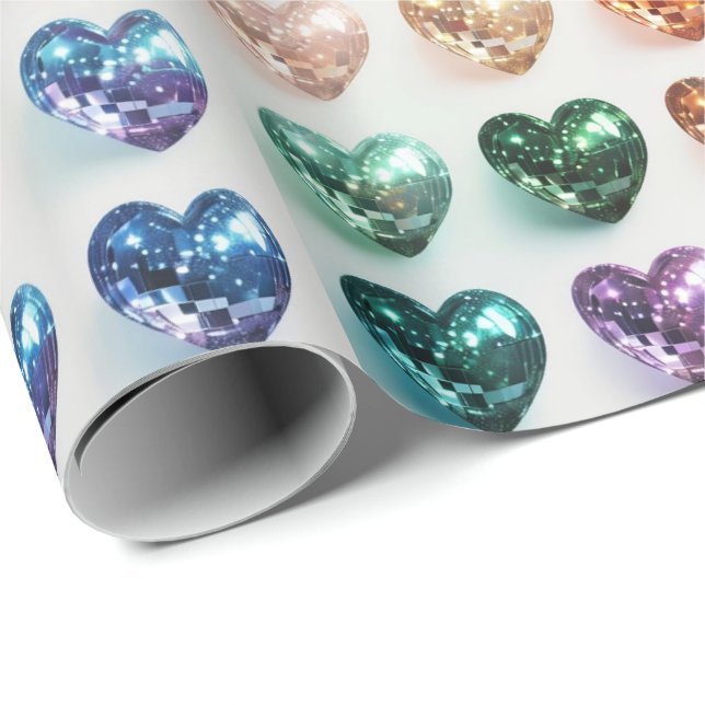 Disco Ball Pride Hearts - Geschenkartikel Geschenkpapier (Rolleneckpunkt)