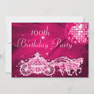 Disco-Ball, Prinzessin Coach u. Pferde100. Einladung