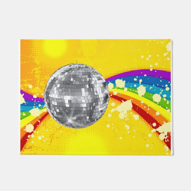 Disco Ball Rainbow Doormat Fußmatte (Vorderseite)