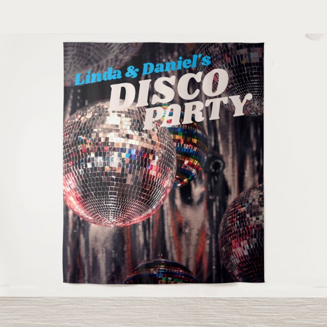 Disco Ball Retro 1970s| Hintergrund des Party Wandteppich (Vorderseite)