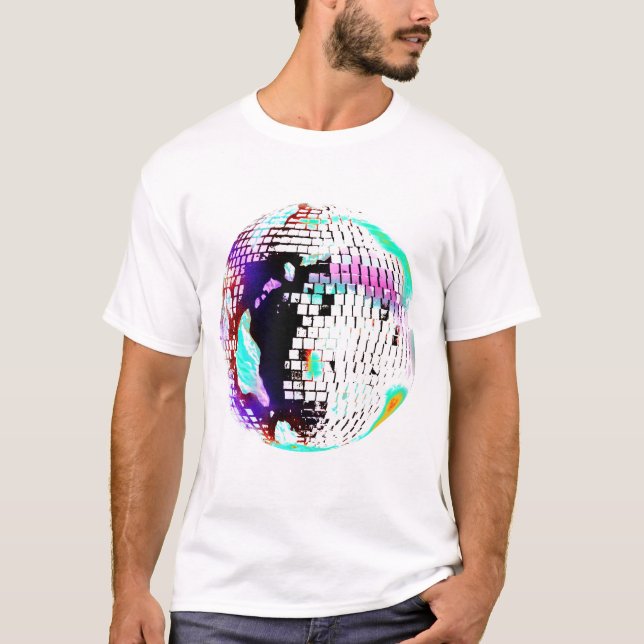 Disco Ball Retro Neon 70s 80s T-Shirt  (Vorderseite)