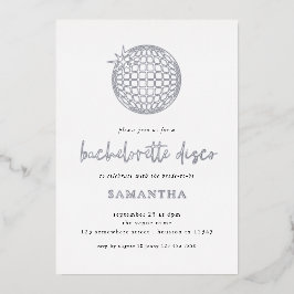 Disco Ball Script Junggeselinnen-Abschied Real Foi Folieneinladung