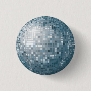 Disco-Ball-Silber-Knopf Button