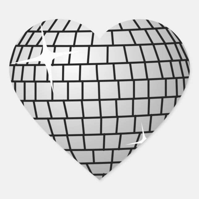 Disco Ball Sticker (Herz) (Vorderseite)