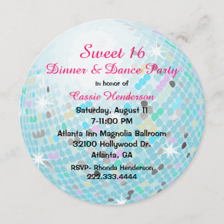 Disco Ball Sweet 16 Party Einladungen