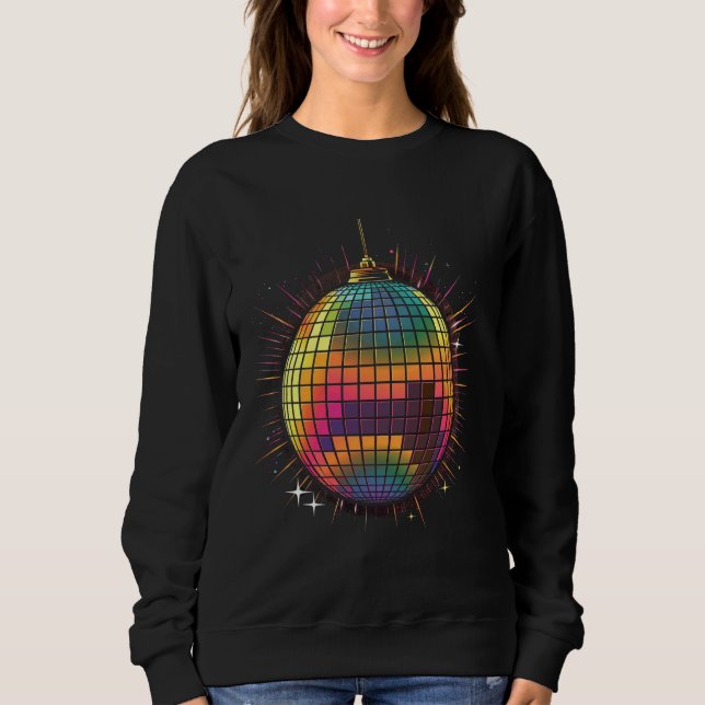 Disco Ball Vintag Retro House Diskothek c Sweatshirt (Vorderseite)