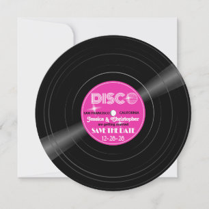 DISCO Ball Vinyl Record - Groovy Lila Save The Date