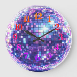 Disco Ball Wall Clock | Customizable Große Wanduhr