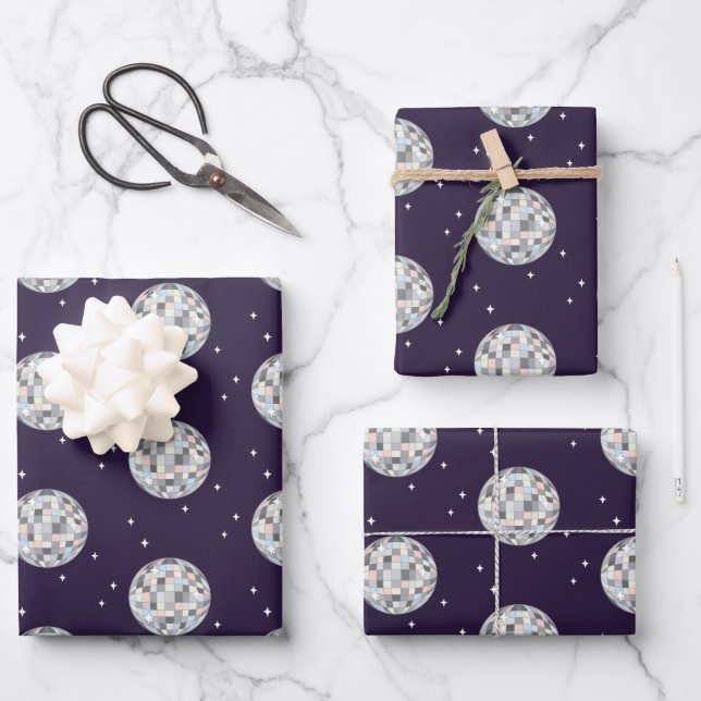Disco Balls Geschenkpapier Set (Vorderseite)