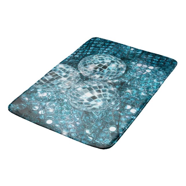 Disco Balls Glam #16 #retro #wall #art Badematte (Schrägansicht)