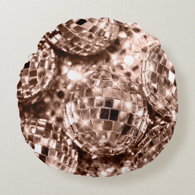 Disco Balls Glam 17 Rundes Kissen (Vorderseite)