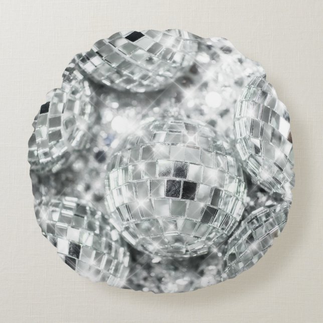 Disco Balls Glam #1 #retro #wall #art Rundes Kissen (Vorderseite)