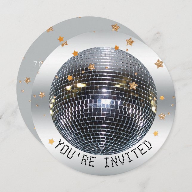 Disco Birthday Party | Disco Dance Party Circle Einladung (Vorne/Hinten)