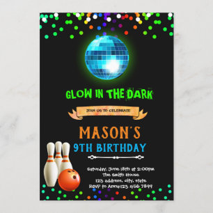 Disco-Bowling-Geburtstagsveranstaltung Einladung