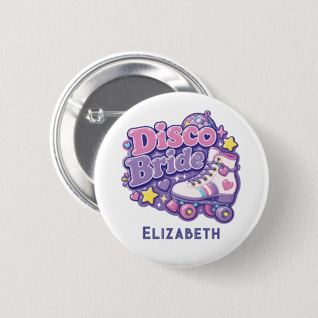 Disco-Braut Y2K-Junggesellinnenabschied Button (Vorne & Hinten)