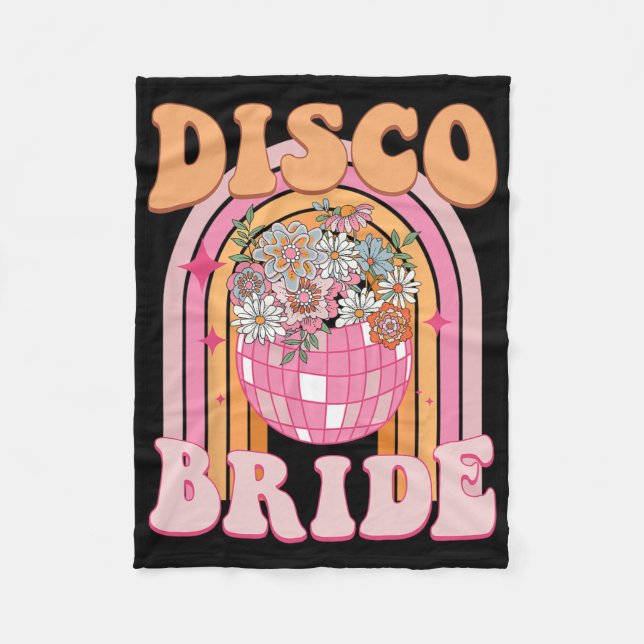 Disco Bride Bridesmaid Retro Rainbow Bachelorette Fleecedecke (Vorderseite)
