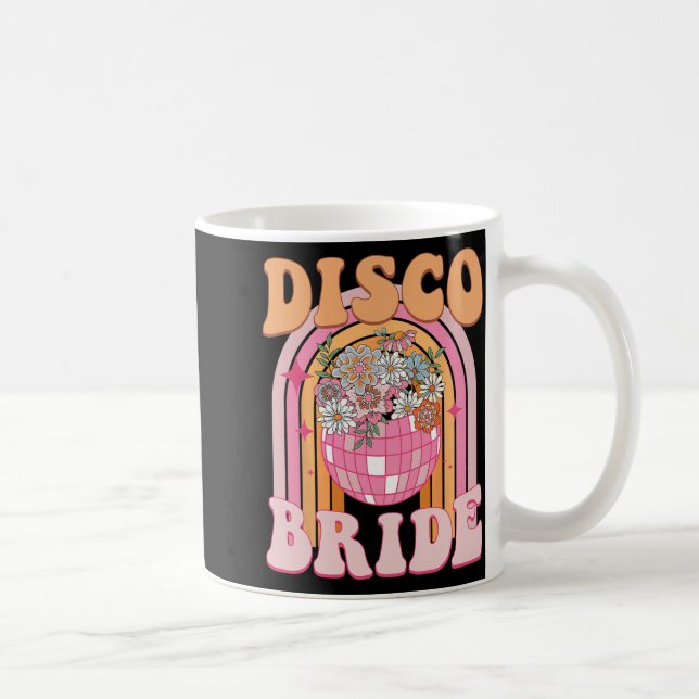 Disco Bride Bridesmaid Retro Rainbow Bachelorette Kaffeetasse (Rechts)