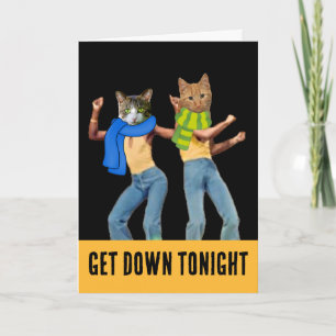 DISCO CAT KATZE GEBURTSTAGSFUNNY GREETING CARD KARTE