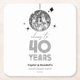 Disco-Cheers 40 Jahre Hochzeitsjubiläum Party Rechteckiger Pappuntersetzer