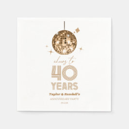 Disco-Cheers 40 Jahre Hochzeitsjubiläum Party Serviette