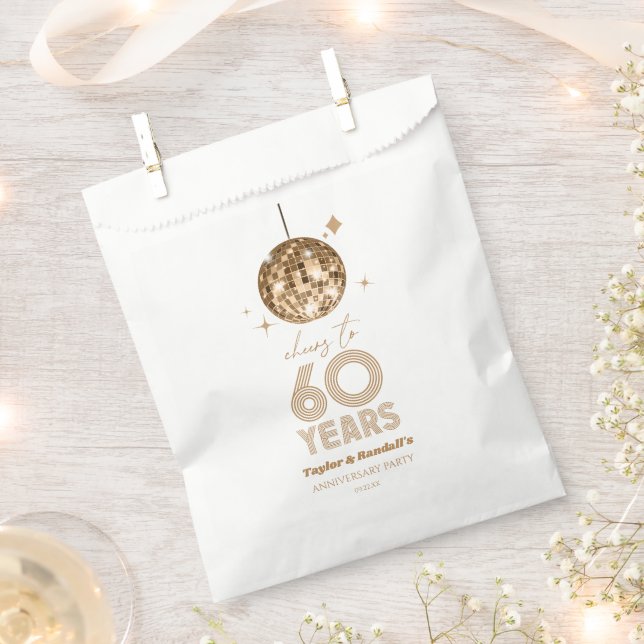 Disco Cheers 60 Years Wedding Anniversary Party Geschenktütchen (Ausgeschnitten)