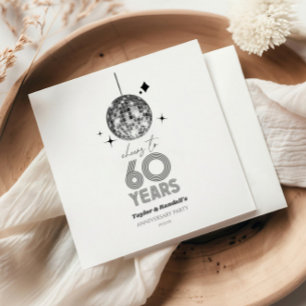Disco Cheers 60 Years Wedding Anniversary Party Serviette
