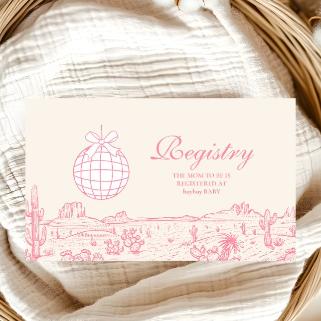 Disco Cowgirl Baby Showregister Begleitkarte (Von Creator hochgeladen)