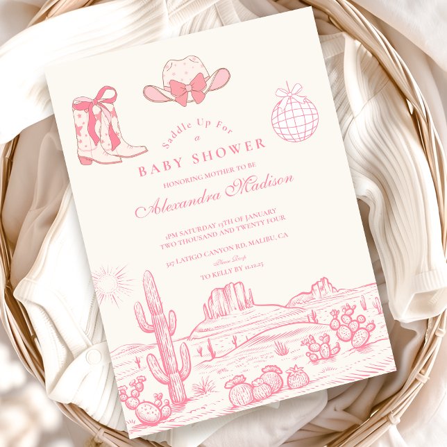 Disco Cowgirl Babydusche Einladung (Von Creator hochgeladen)