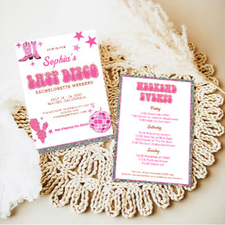 Disco Cowgirl Bachelorette Einladung