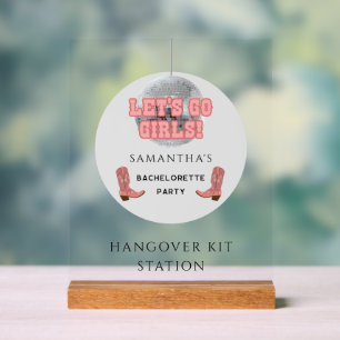 Disco Cowgirl Bachelorette Hangover Kit Acrylschild