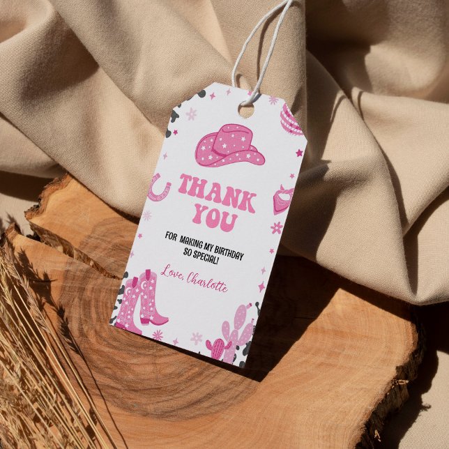 Disco Cowgirl Birthday Danke Tag Geschenkanhänger (Von Creator hochgeladen)