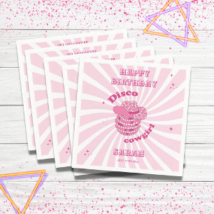 Disco Cowgirl Geburtstagsparty Paper Napkin Serviette