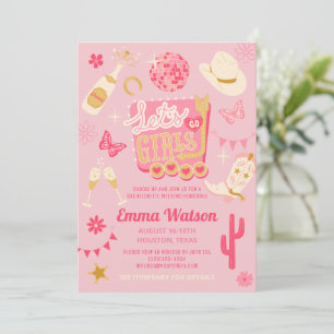 Disco Cowgirl Junggeselinnen-Abschied Einladung