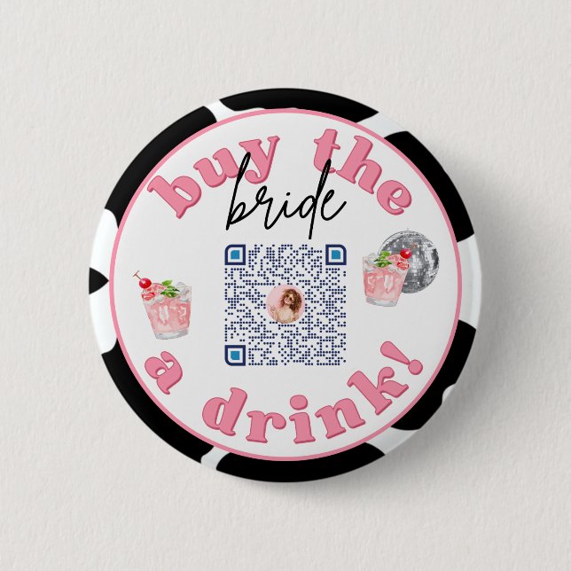 Disco Cowgirl Junggeselinnen-Abschied Venmo QR Cod Button (Vorderseite)