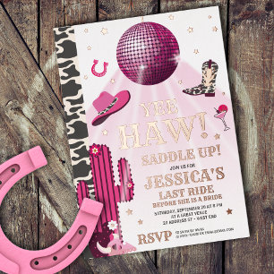 Disco-Cowgirl-Junggesellinnenabschied Folieneinladung