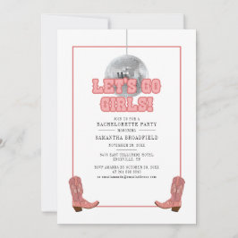 Disco Cowgirl Lasse Go Girls Junggeselinnen-Abschi Einladung