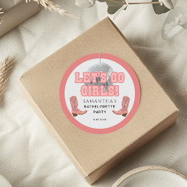 Disco Cowgirl Lasse Go Girls Junggeselinnen-Abschi Runder Aufkleber
