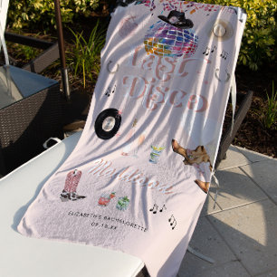 Disco Cowgirl Nashville Pink Rodeo Bachelorette Strandtuch