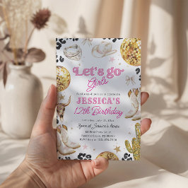 Disco Cowgirl Nashville Rodeo Pink Birthday Party  Einladung