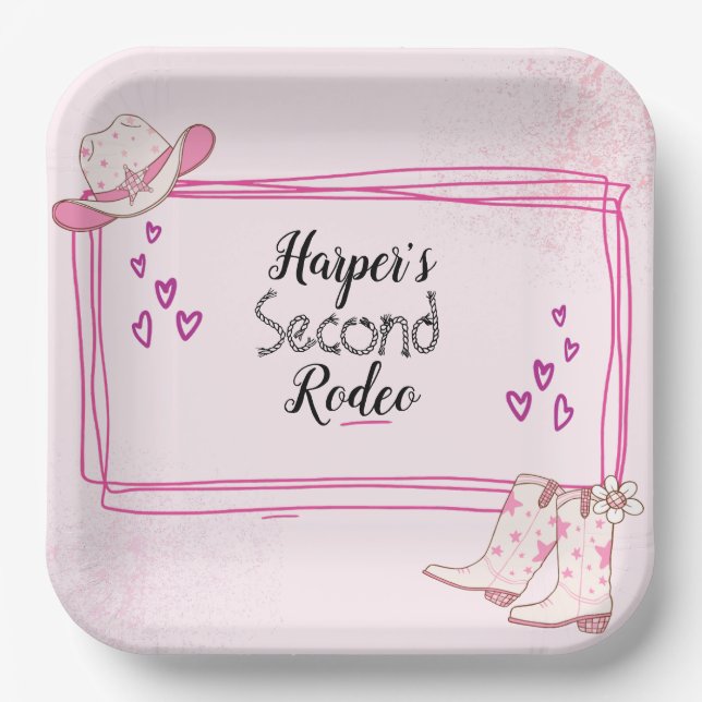 Disco Cowgirl Paper Plate Pappteller (Vorderseite)